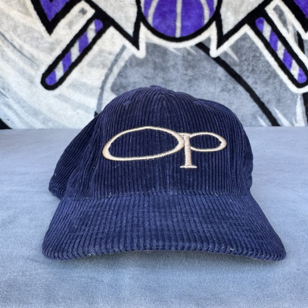 Vintage Ocean Pacific Corduroy Snapback Hat / Cap - Blue